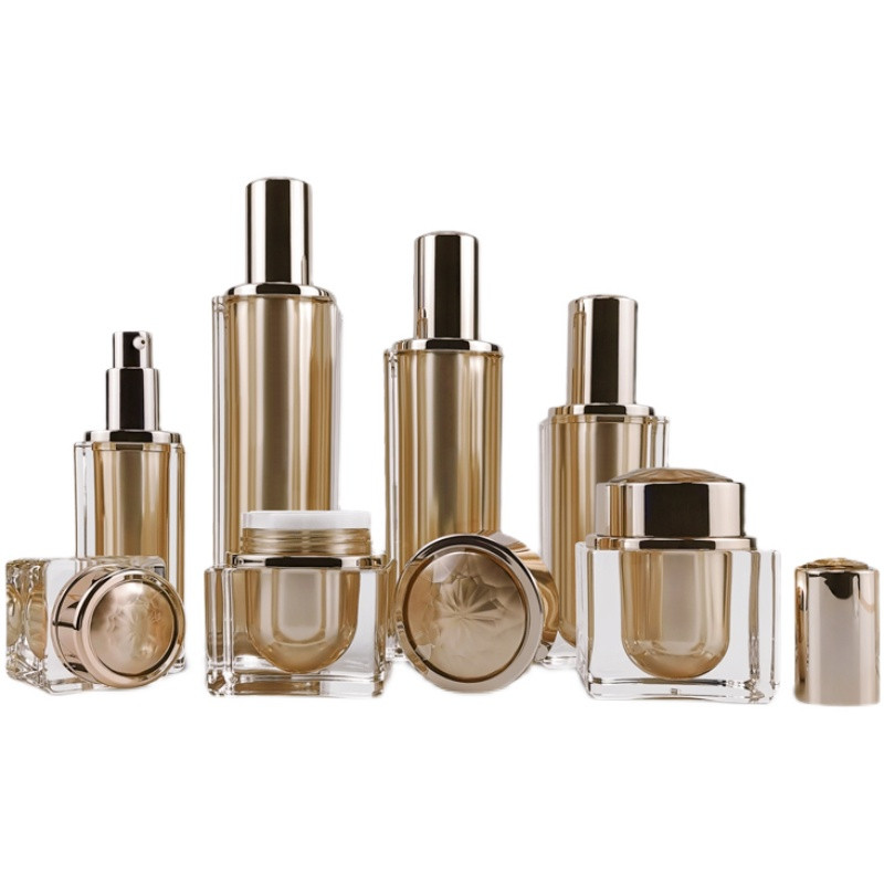 Luxury Skincare Packaging - Tarro de crema de oro acrílico