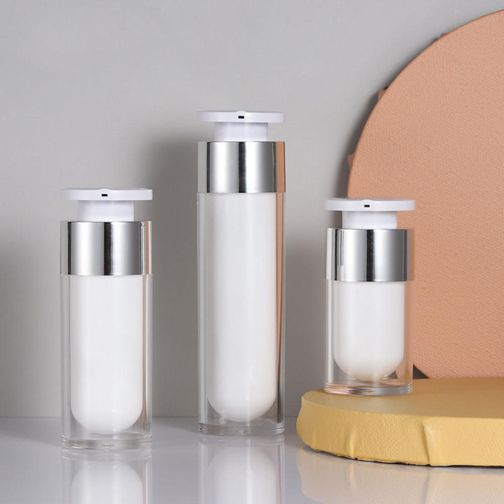 Luxury Skincare Packaging - Frasco sin aire de acrílico blanco